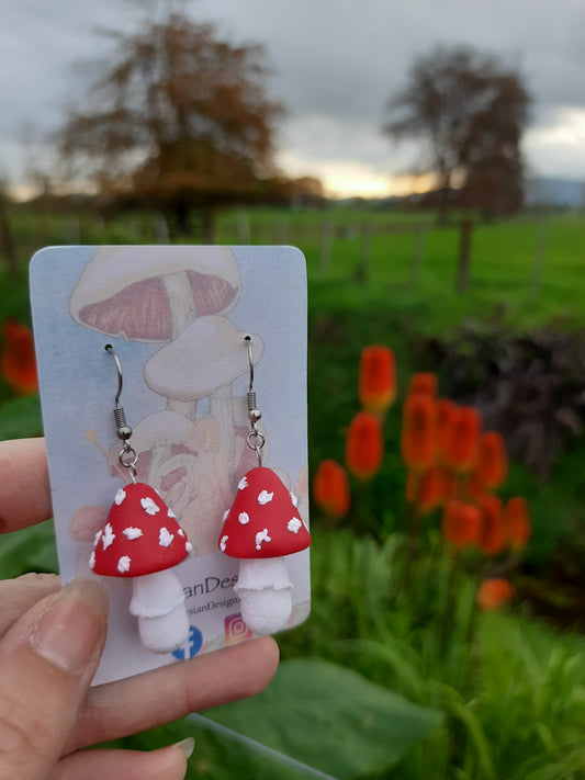 Mushrooms and Toadstools – NZ Polymer Clay Earrings