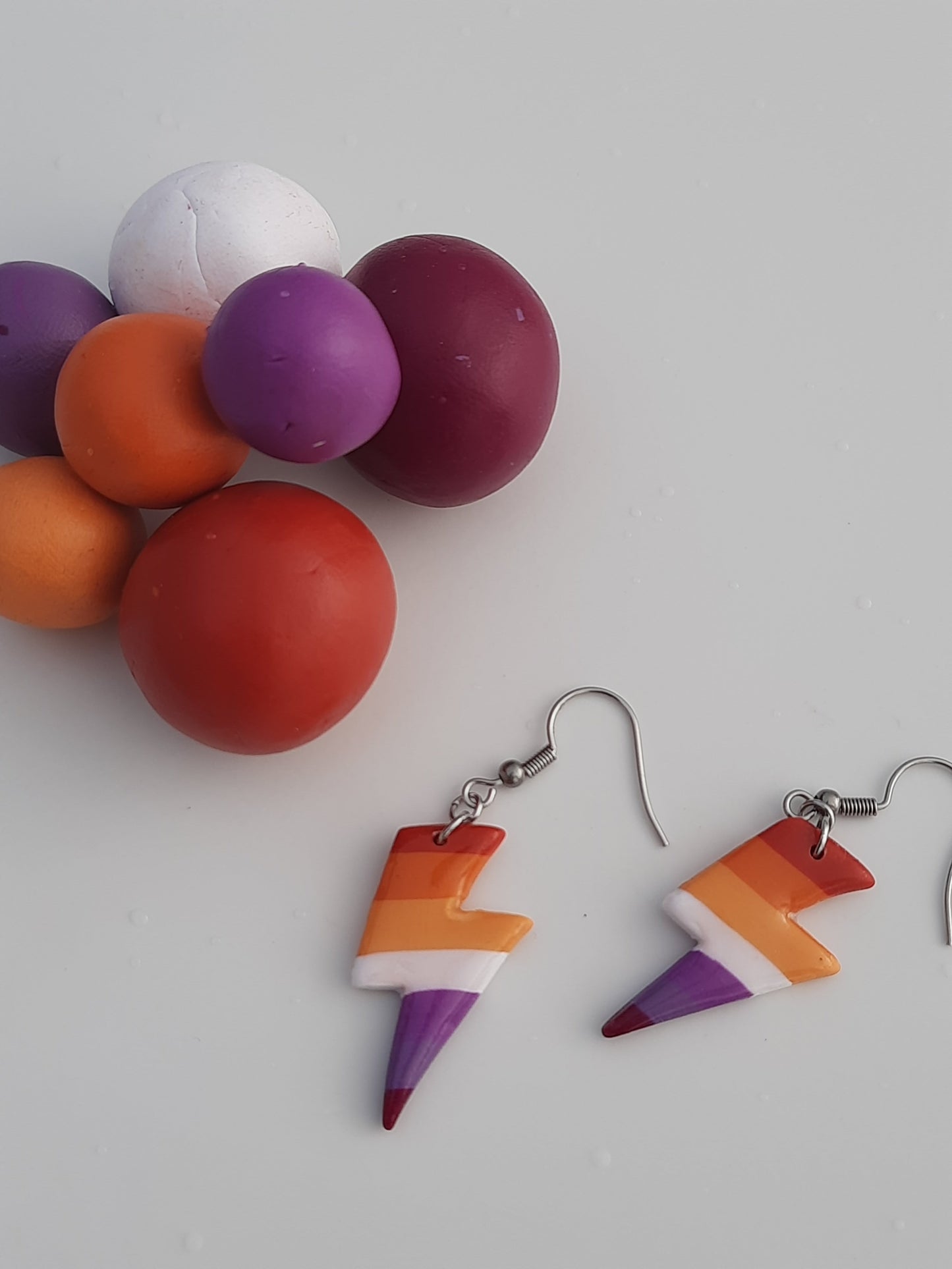 Lesbian Lightening - NZ Polymer Clay Earrings