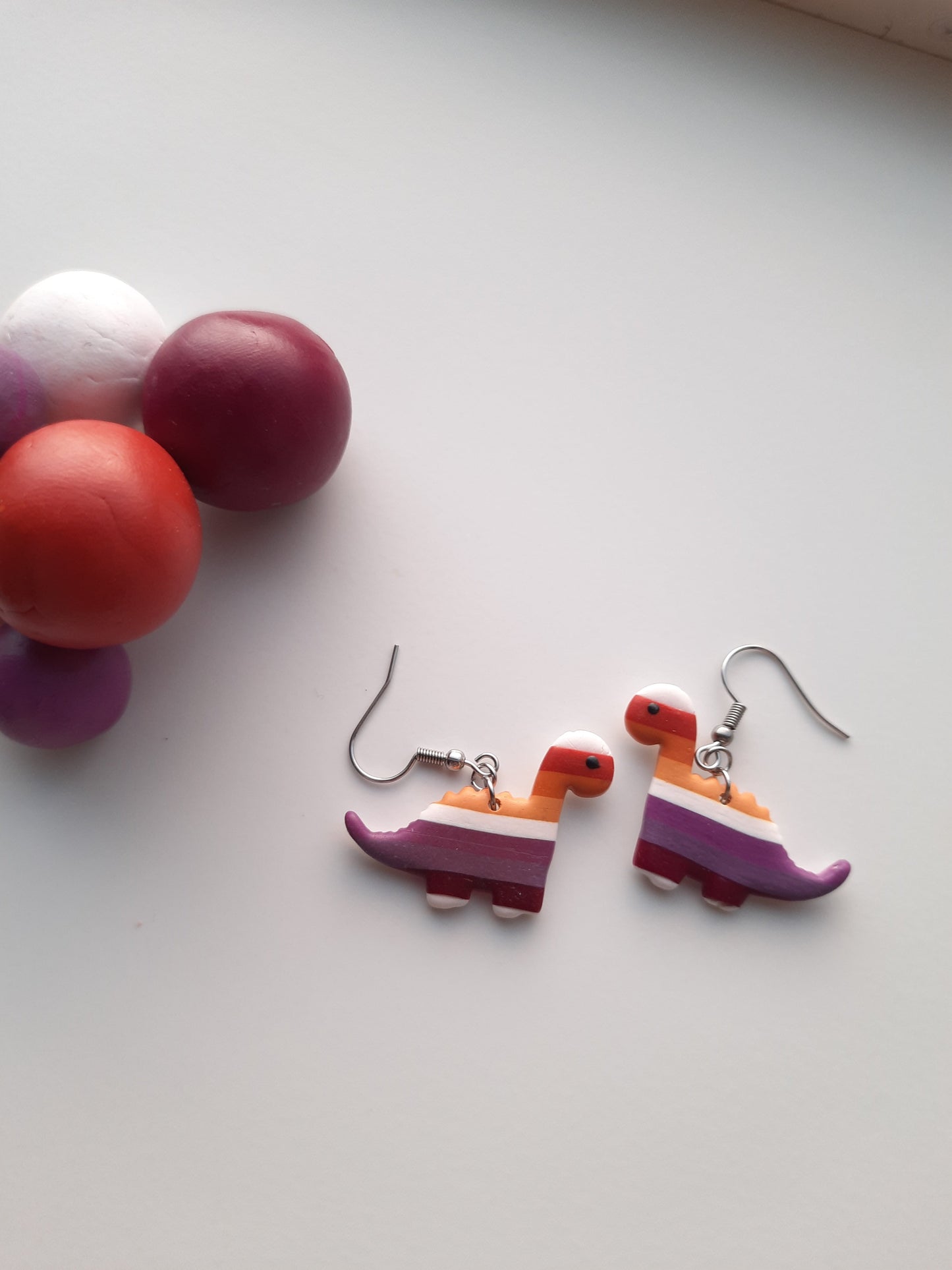 Lesbian Dinobabies 2 - NZ Polymer Clay Earrings