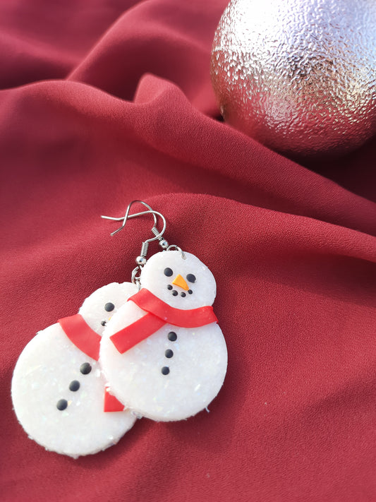 Snowman Danglies – NZ Polymer Clay Earrings