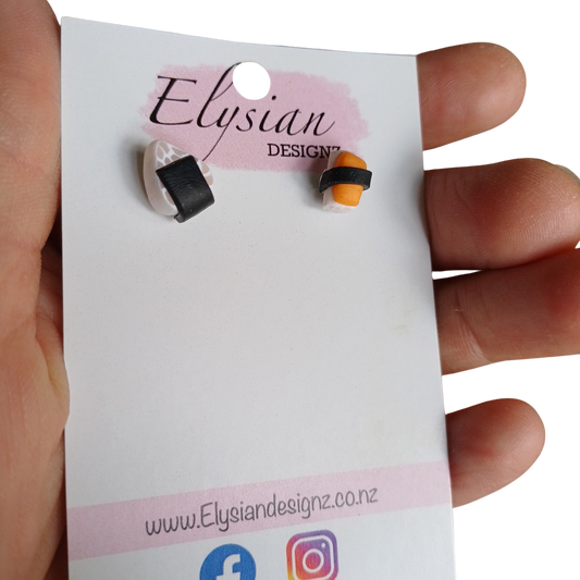 Sushi Dangle & Stud Earrings | Handmade Polymer Clay NZ