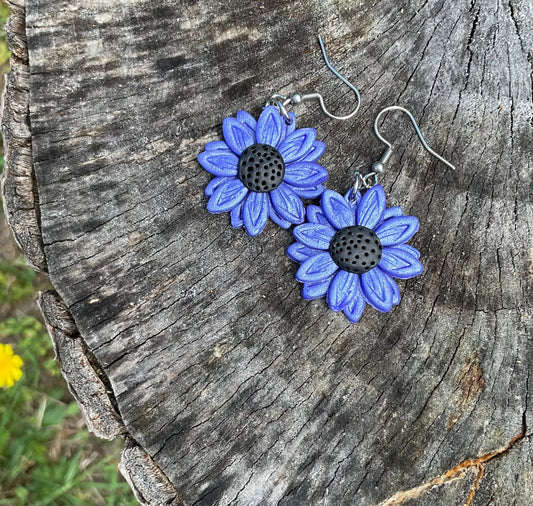 Midnight Daisies – Polymer Clay Earrings NZ