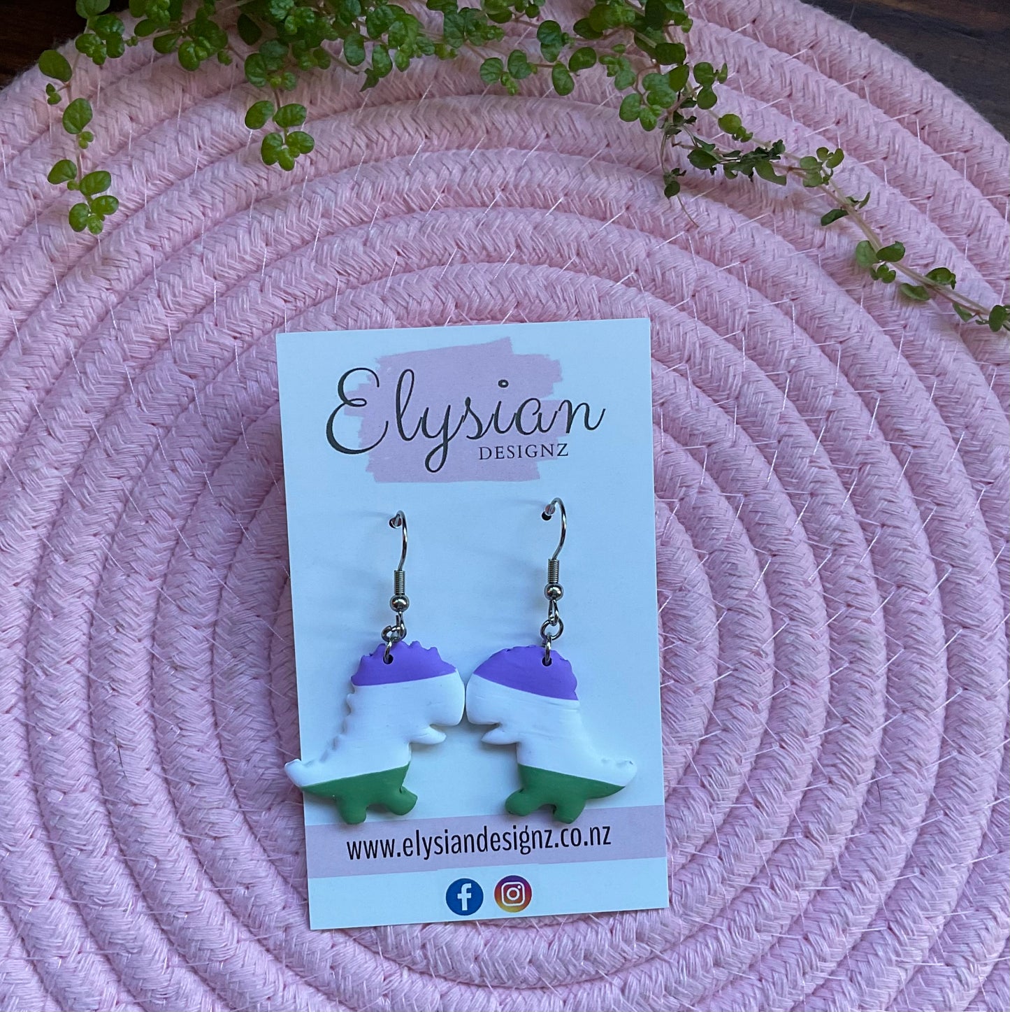 Genderqueer Dinobabies 1 - NZ Polymer Clay Earrings