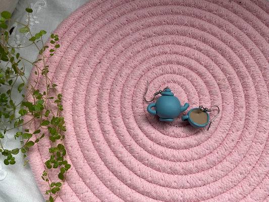 Tea Pot and Cup Danglies – NZ Polymer Clay Earrings