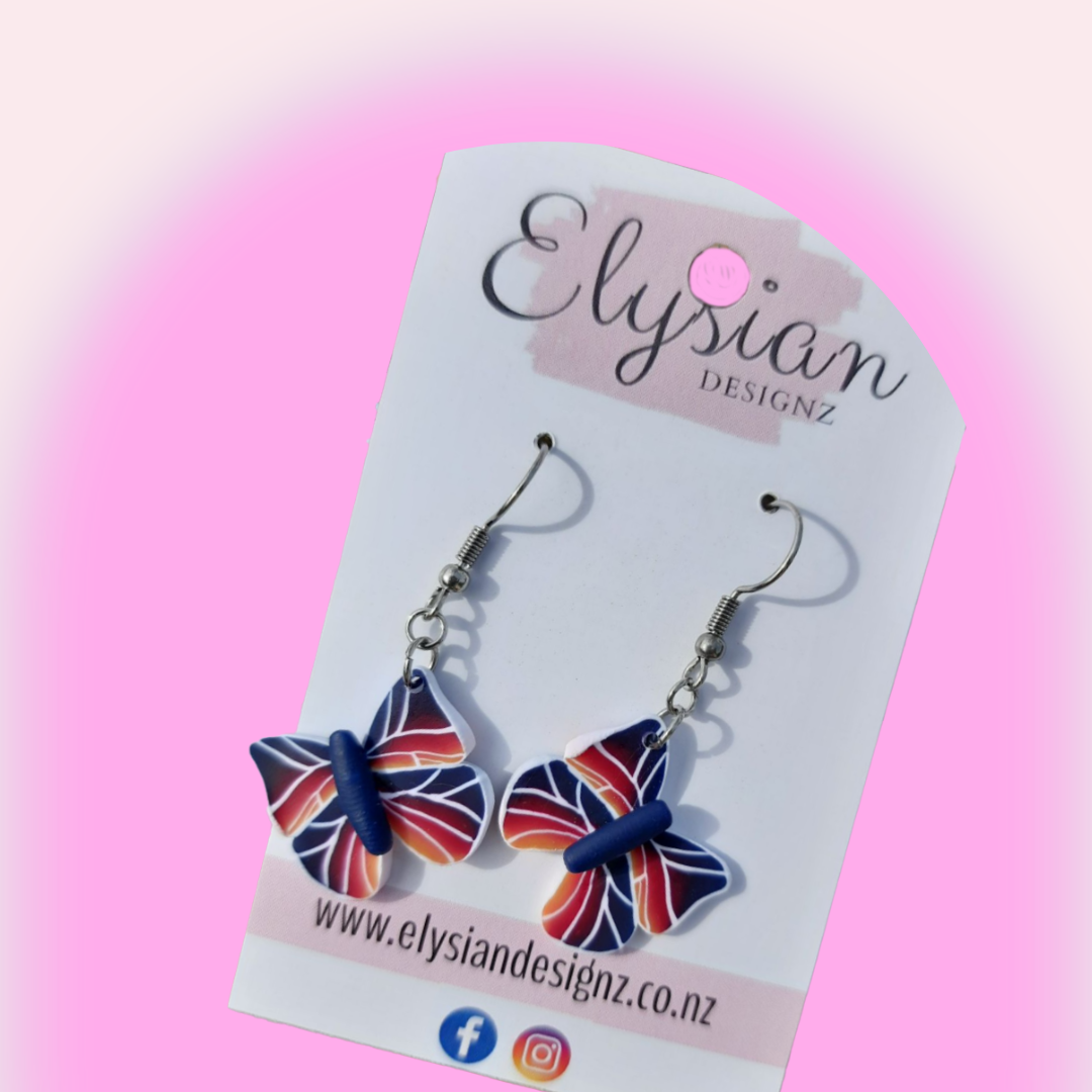 Eloise Butterflies - NZ Polymer Clay Earrings