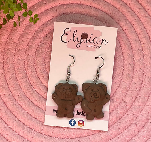 Tiny Teddies Danglies – NZ Polymer Clay Earrings