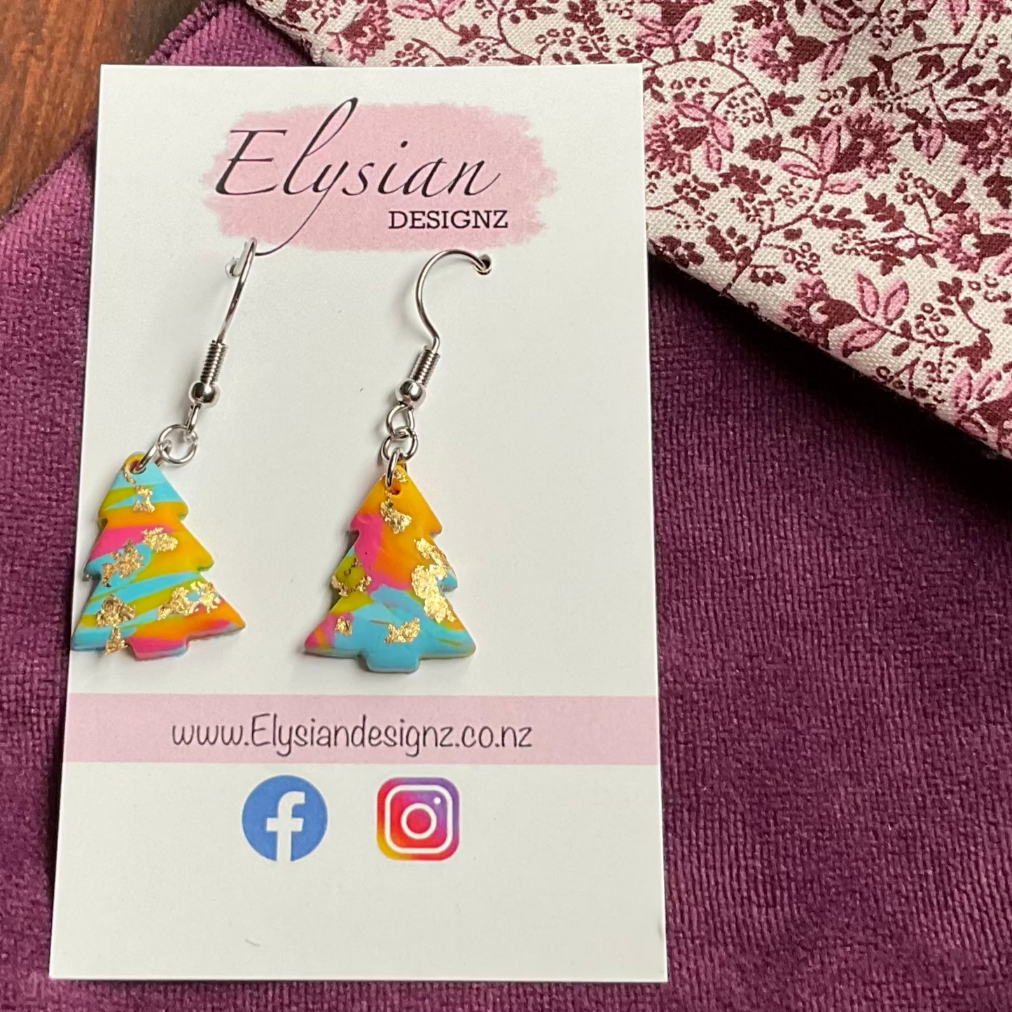 Pride Christmas Trees - NZ Polymer Clay Earrings