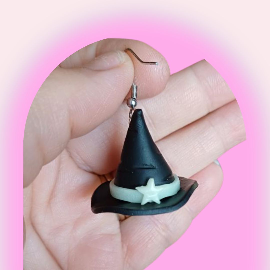 Witches Hat Earrings - NZ Polymer Clay Earrings