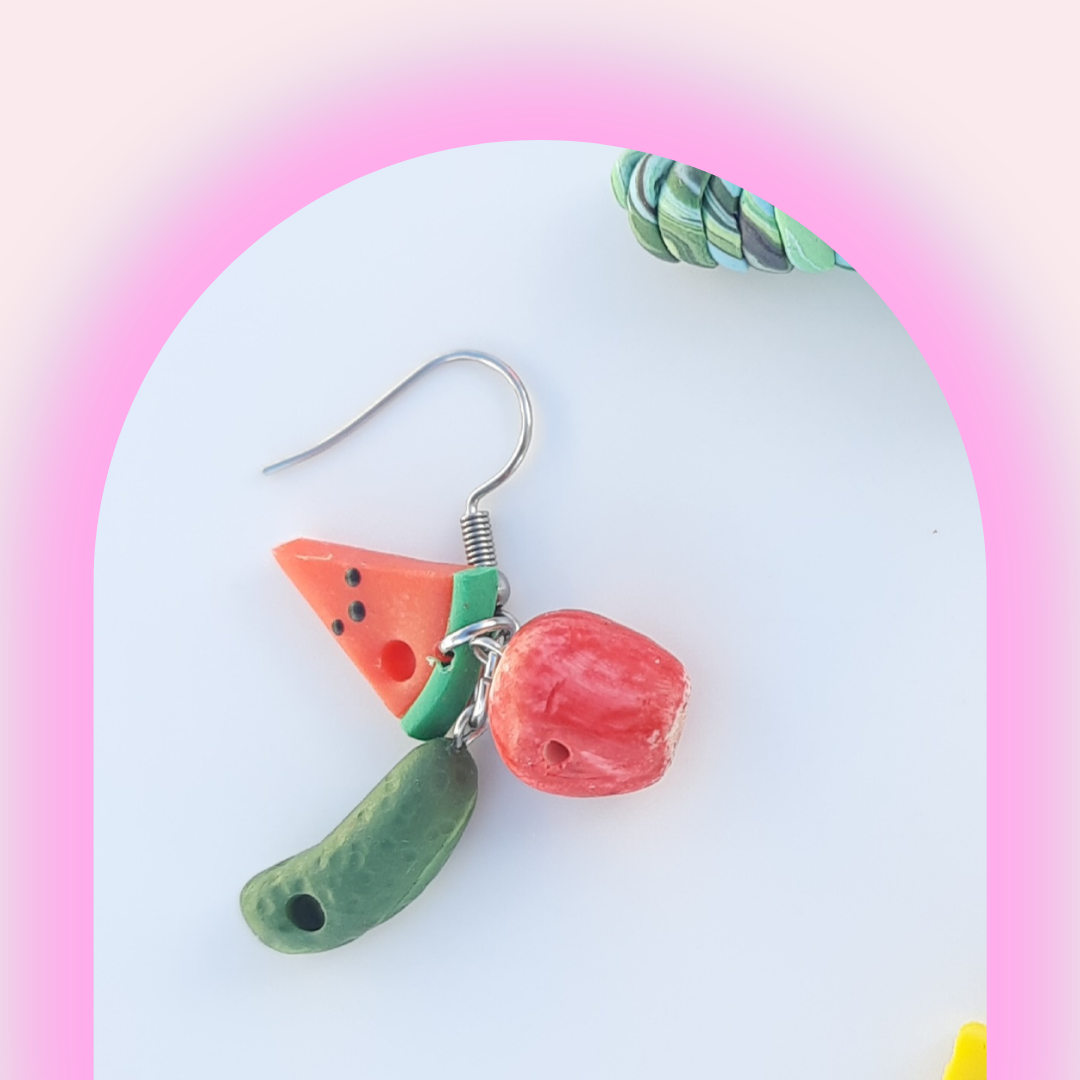 Very Hungry Caterpillar Danglies – NZ Polymer Clay Earrings