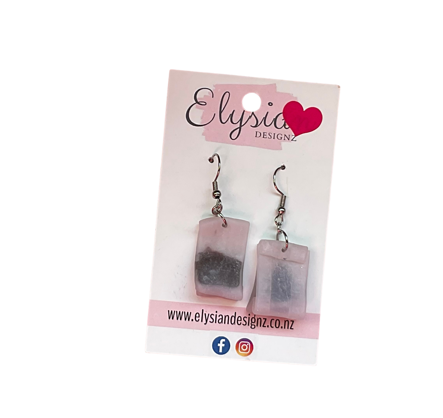 Tea Bag Dangle Earrings | Handmade Polymer Clay NZ