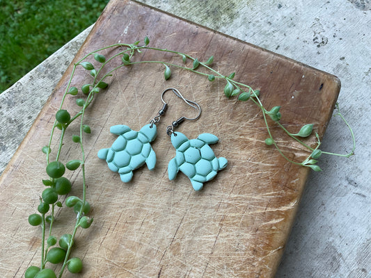Turtle Danglies – NZ Polymer Clay Earrings