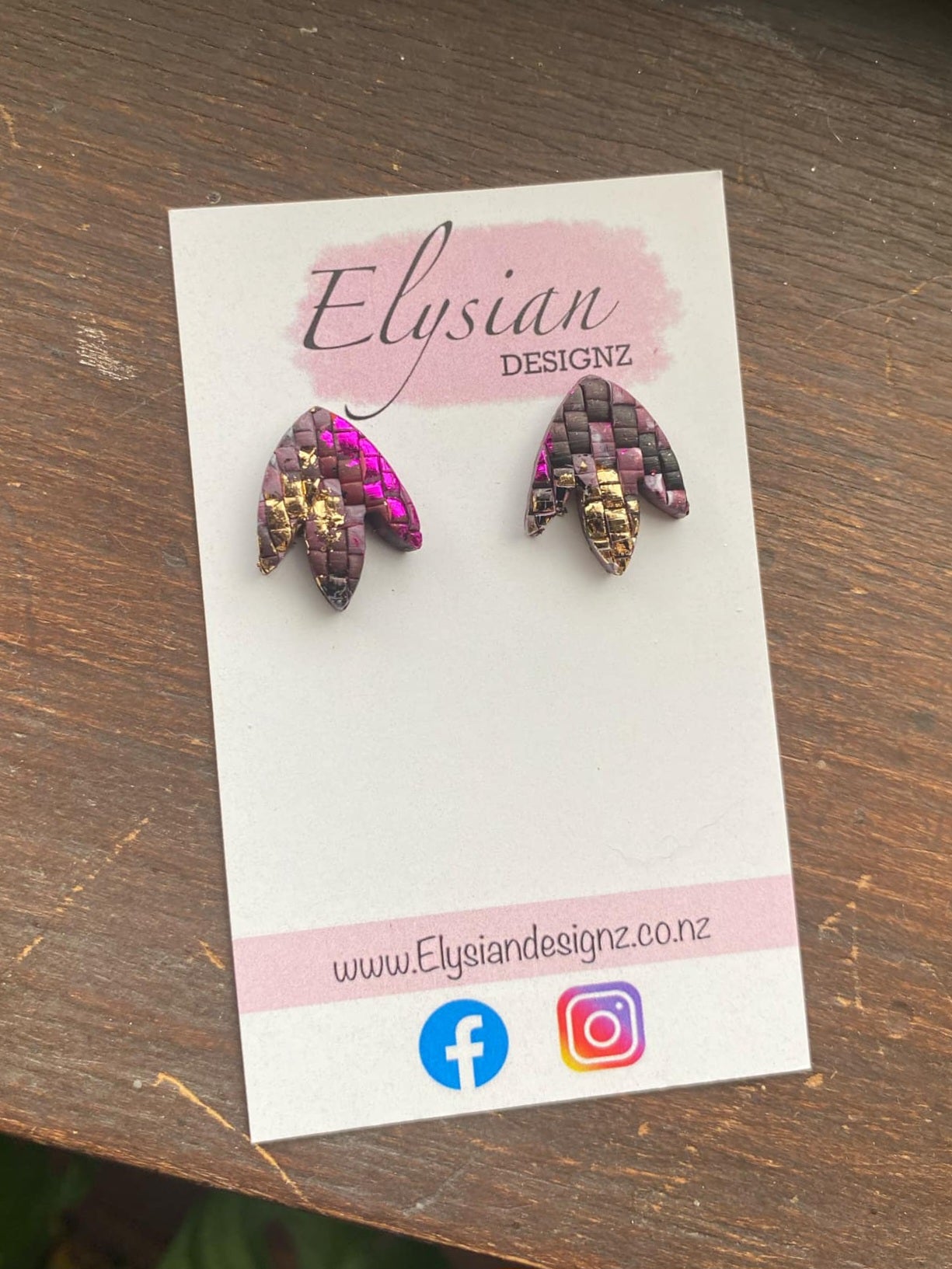 Bright Pink Weave Earrings – Polymer Clay Earrings NZ