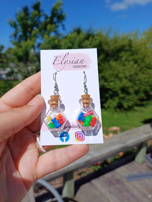 Mini Sweet Treats Bottles – NZ Polymer Clay Earrings