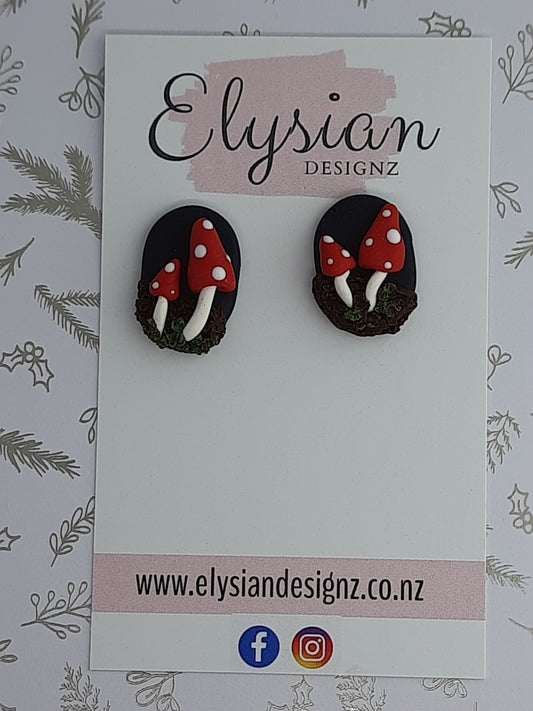 Mushroom Slabs – NZ Polymer Clay Earrings