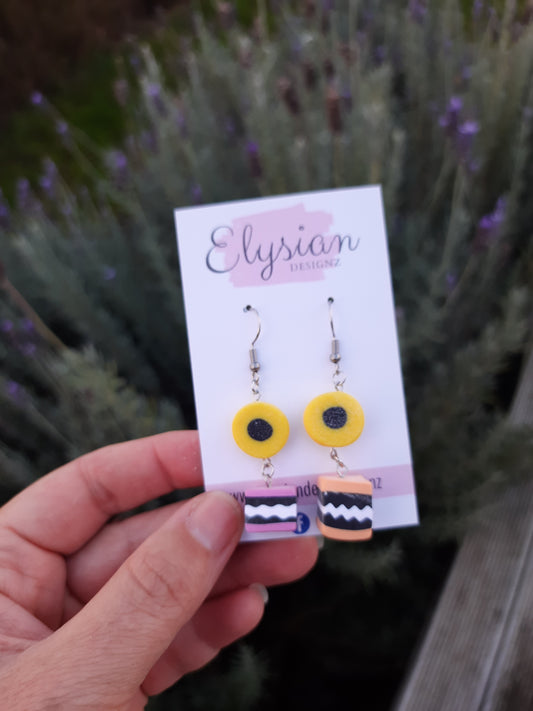 Licorice Allsorts – NZ Polymer Clay Earrings