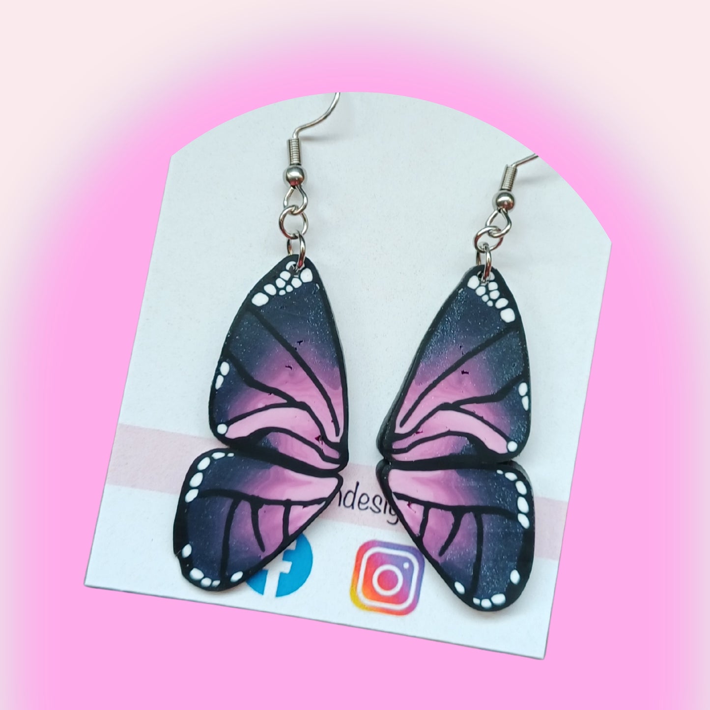 Marcelina Butterfly Danglies – NZ Polymer Clay Earrings
