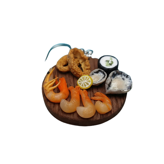 Seafood Platter Dangle Earrings | Handmade Polymer Clay NZ