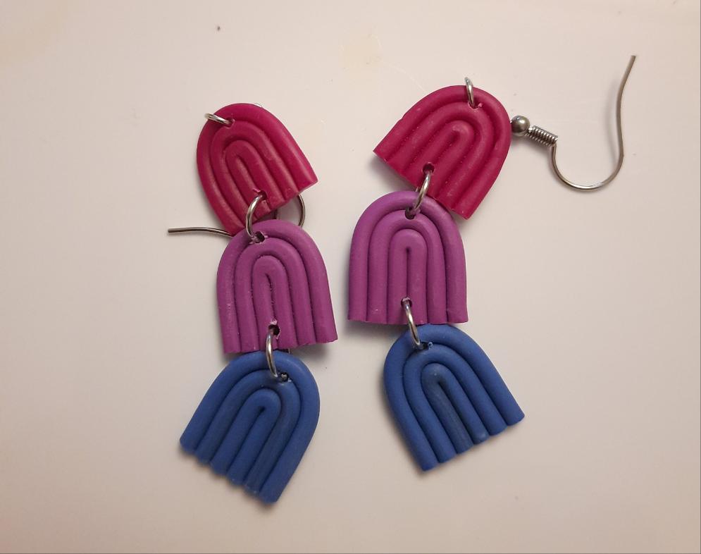 Bisexual Rainbow - NZ Polymer Clay Earrings
