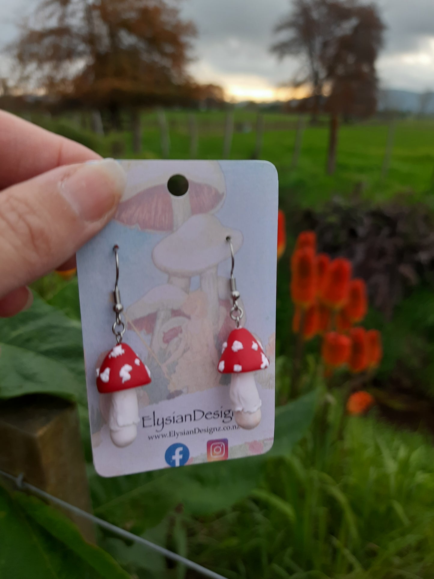 Mushrooms and Toadstools – NZ Polymer Clay Earrings