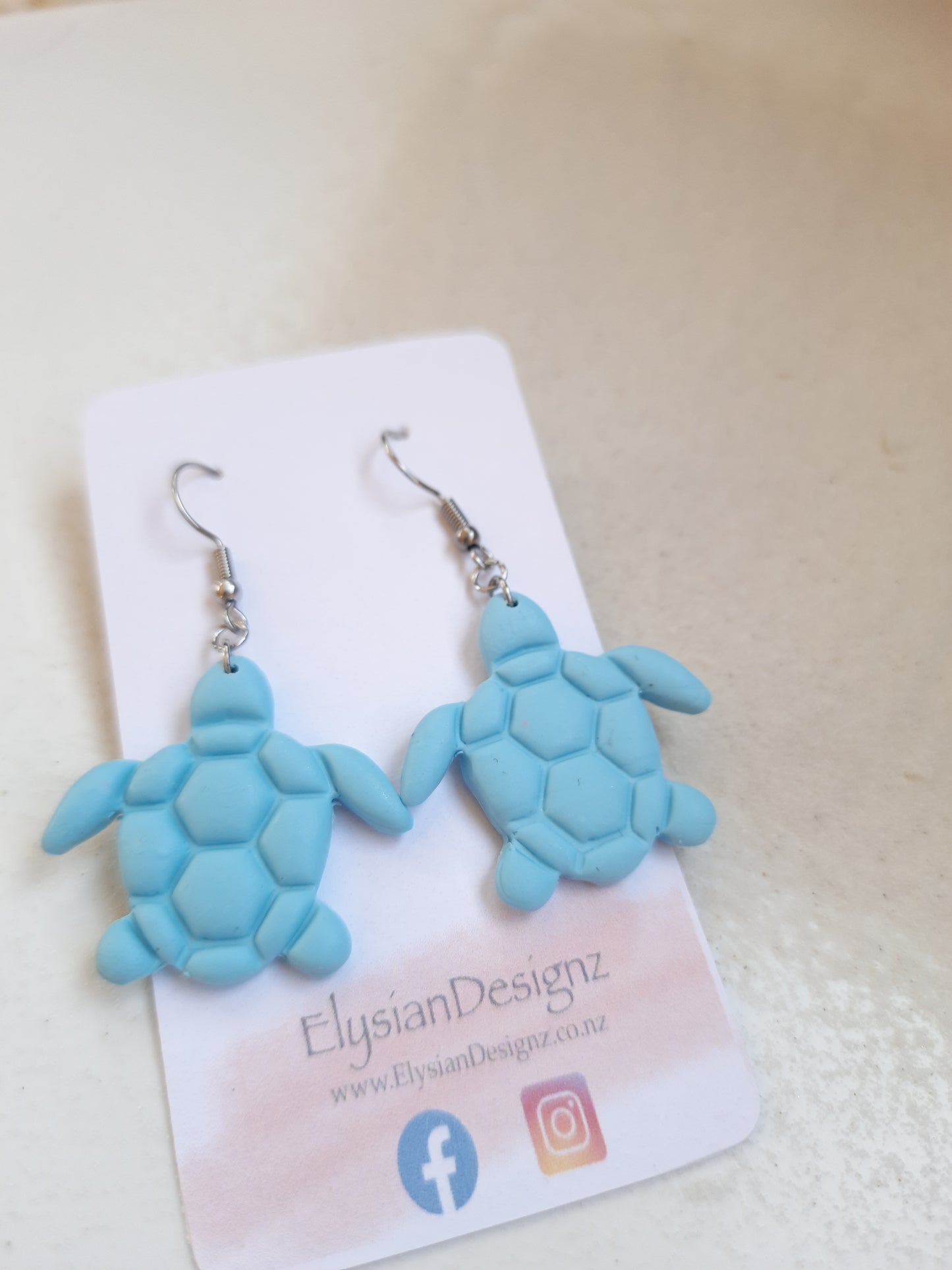 Turtle Danglies – NZ Polymer Clay Earrings