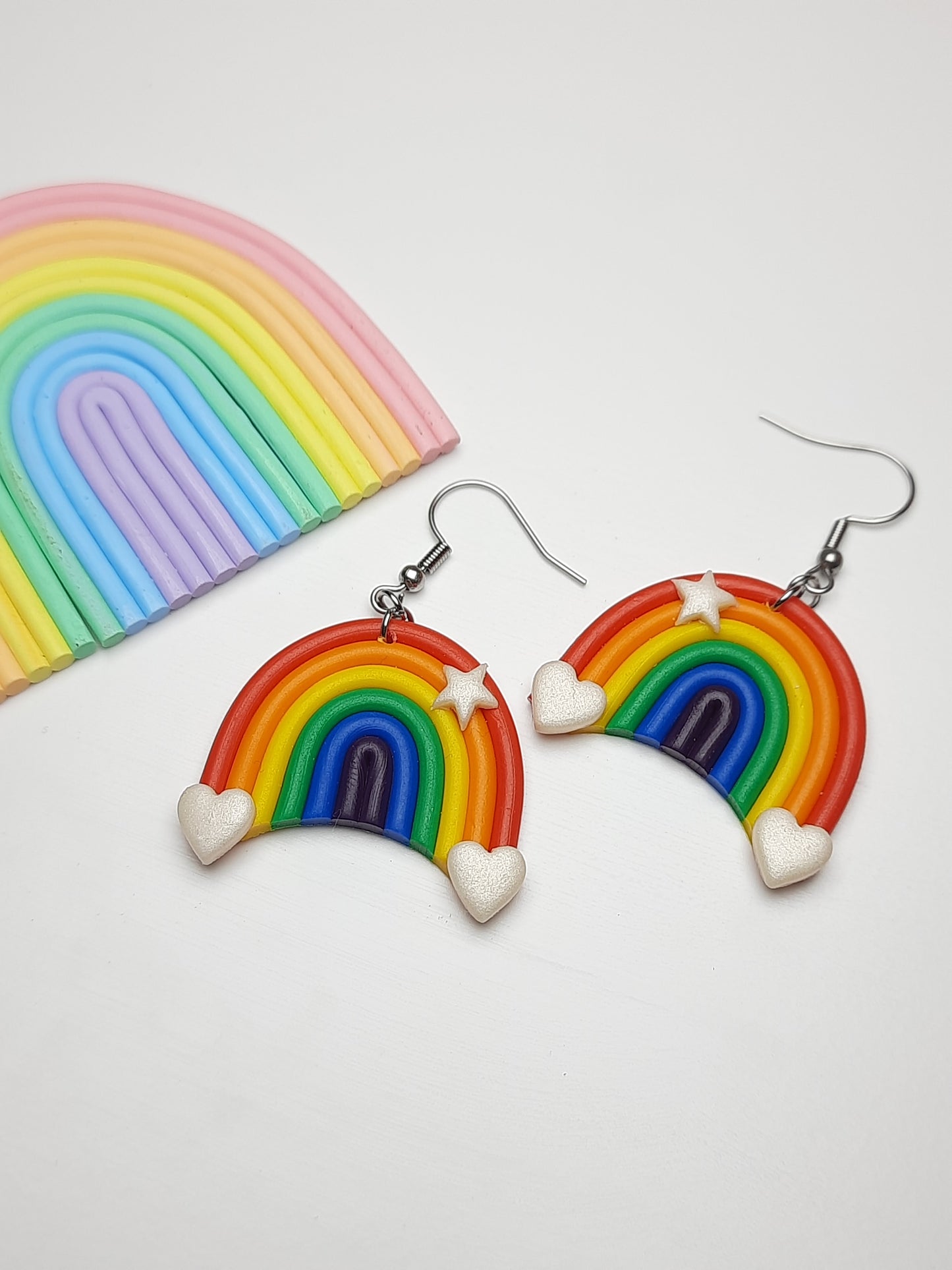 Rainbow Danglies - NZ Polymer Clay Earrings