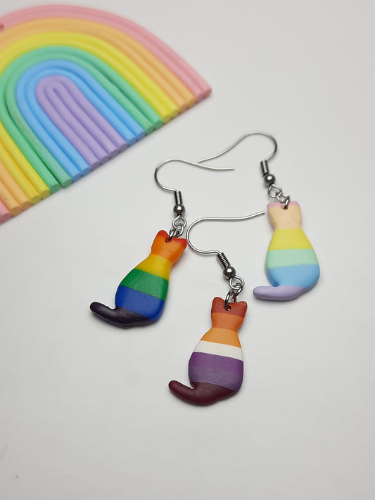 Lesbian Kitty Danglies - NZ Polymer Clay Earrings