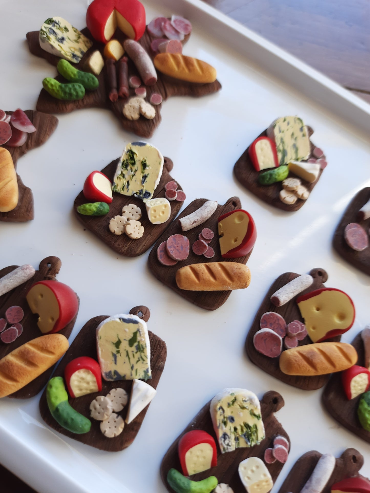 Miniature Cheese Board Danglies - Polymer Clay Earrings NZ