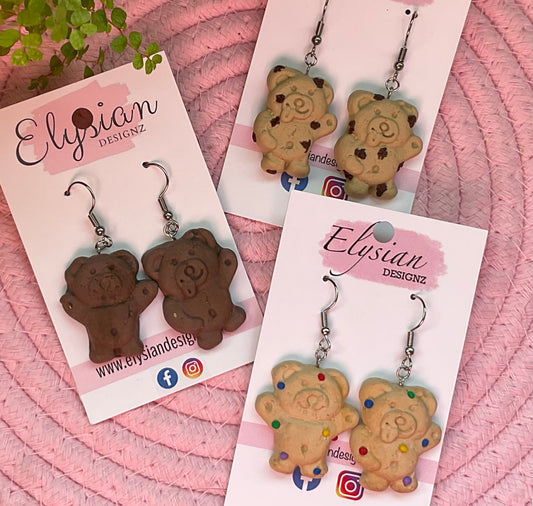 Tiny Teddies Danglies – NZ Polymer Clay Earrings