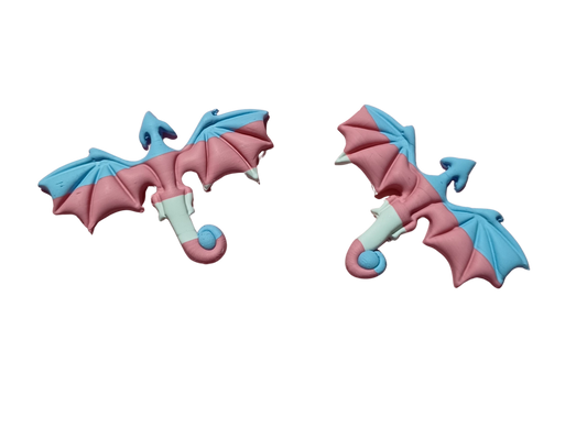 Trans Dragons - NZ Polymer Clay Earrings