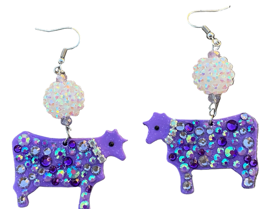 Cows on Parade Dangle Earrings | Handmade Polymer Clay NZ