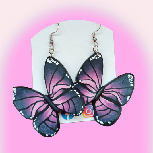Marcelina Butterfly Danglies – NZ Polymer Clay Earrings