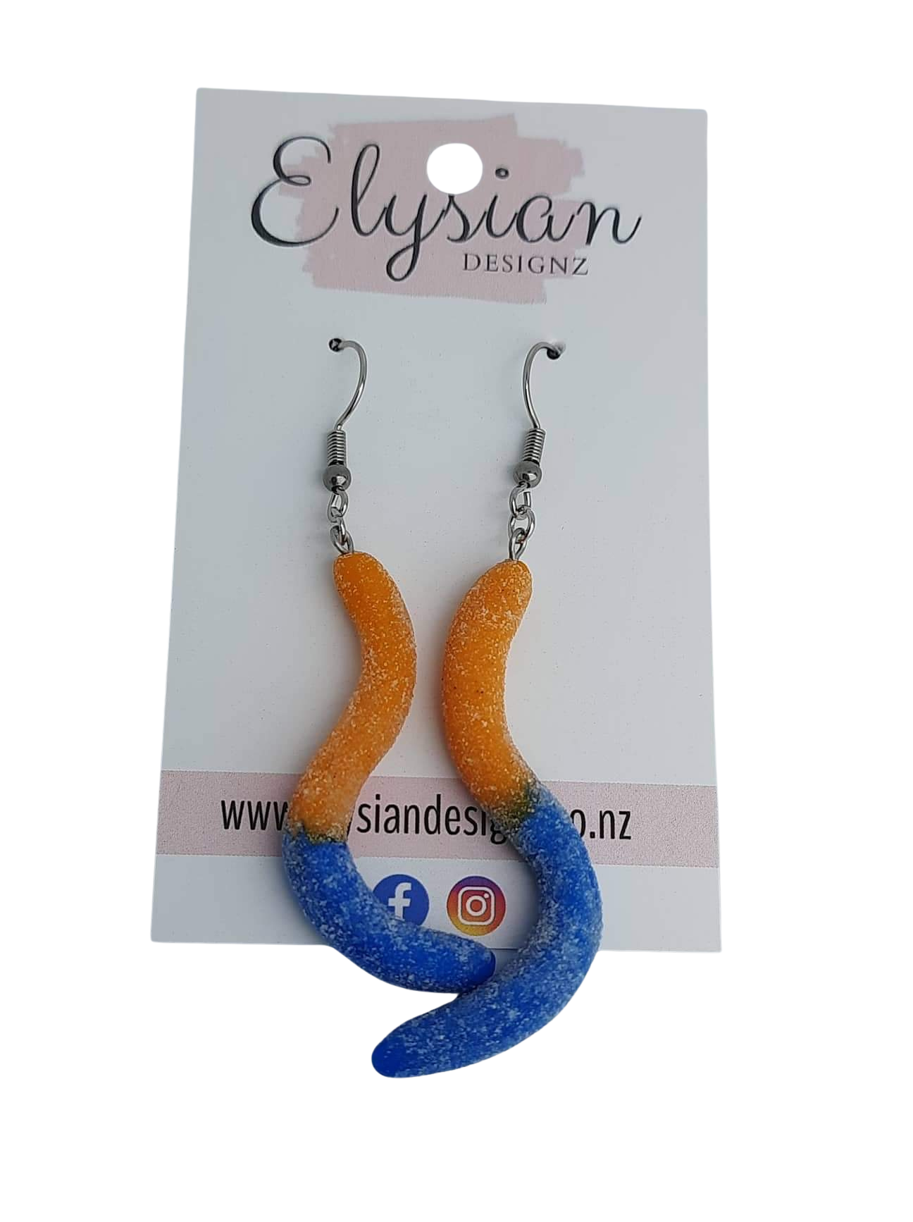 Sour Worm Dangle Earrings | Handmade Polymer Clay NZ