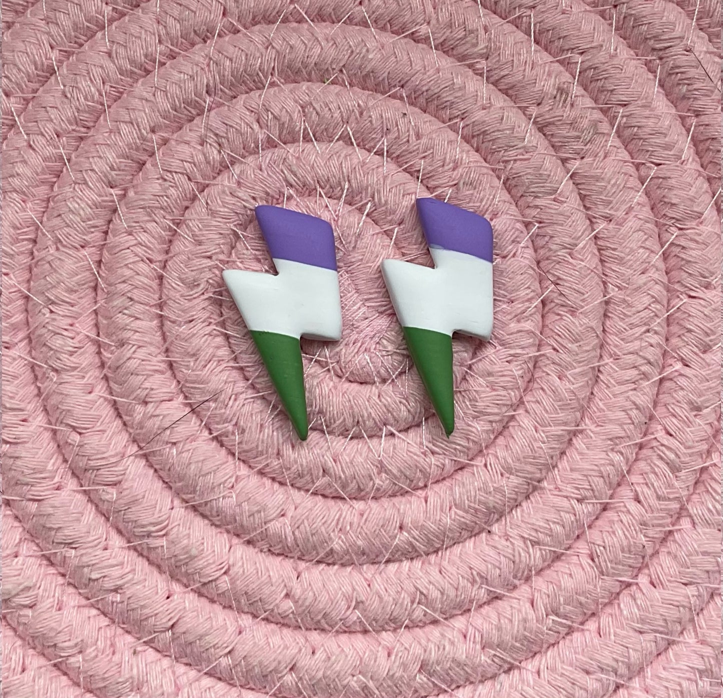 Genderqueer Lightning - NZ Polymer Clay Earrings