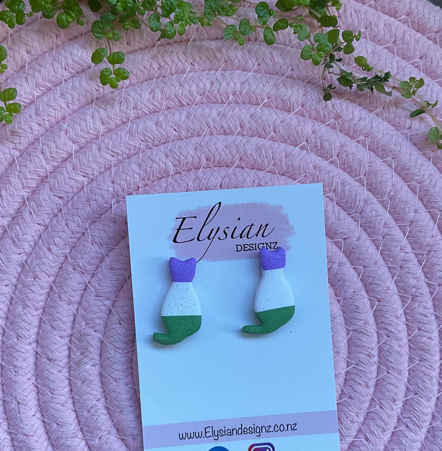 Genderqueer Kitties - NZ Polymer Clay Earrings