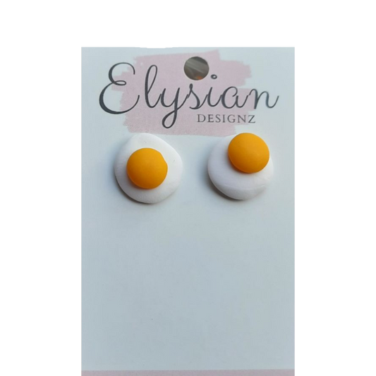 Fried Egg Earrings | Handmade Polymer Clay NZ