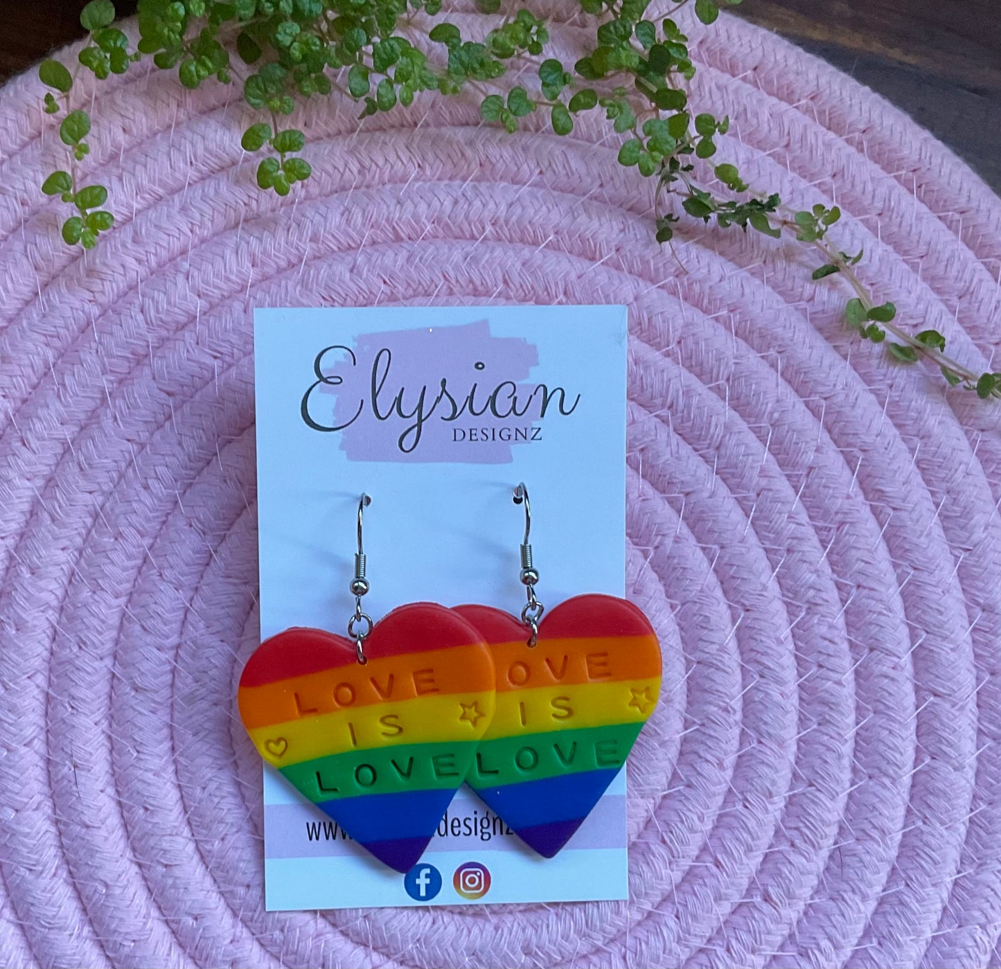 Love Is Love - NZ Polymer Clay Earrings
