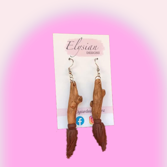 Broomsticks – NZ Polymer Clay Earrings