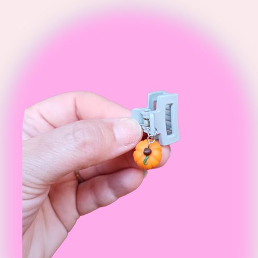 Pumpkin Hair Clip set of 2 - Orange