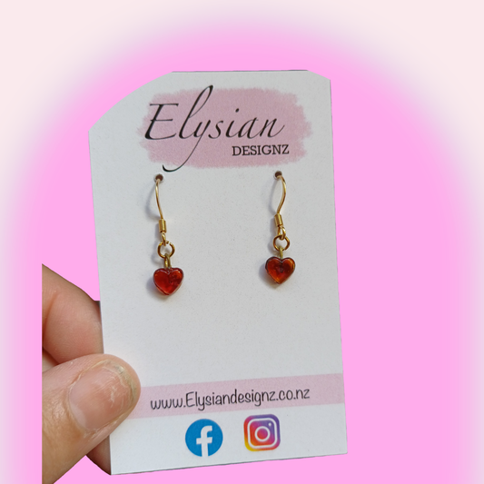 Vintage Crimson Heart Glass Drops – NZ Vintage Earrings