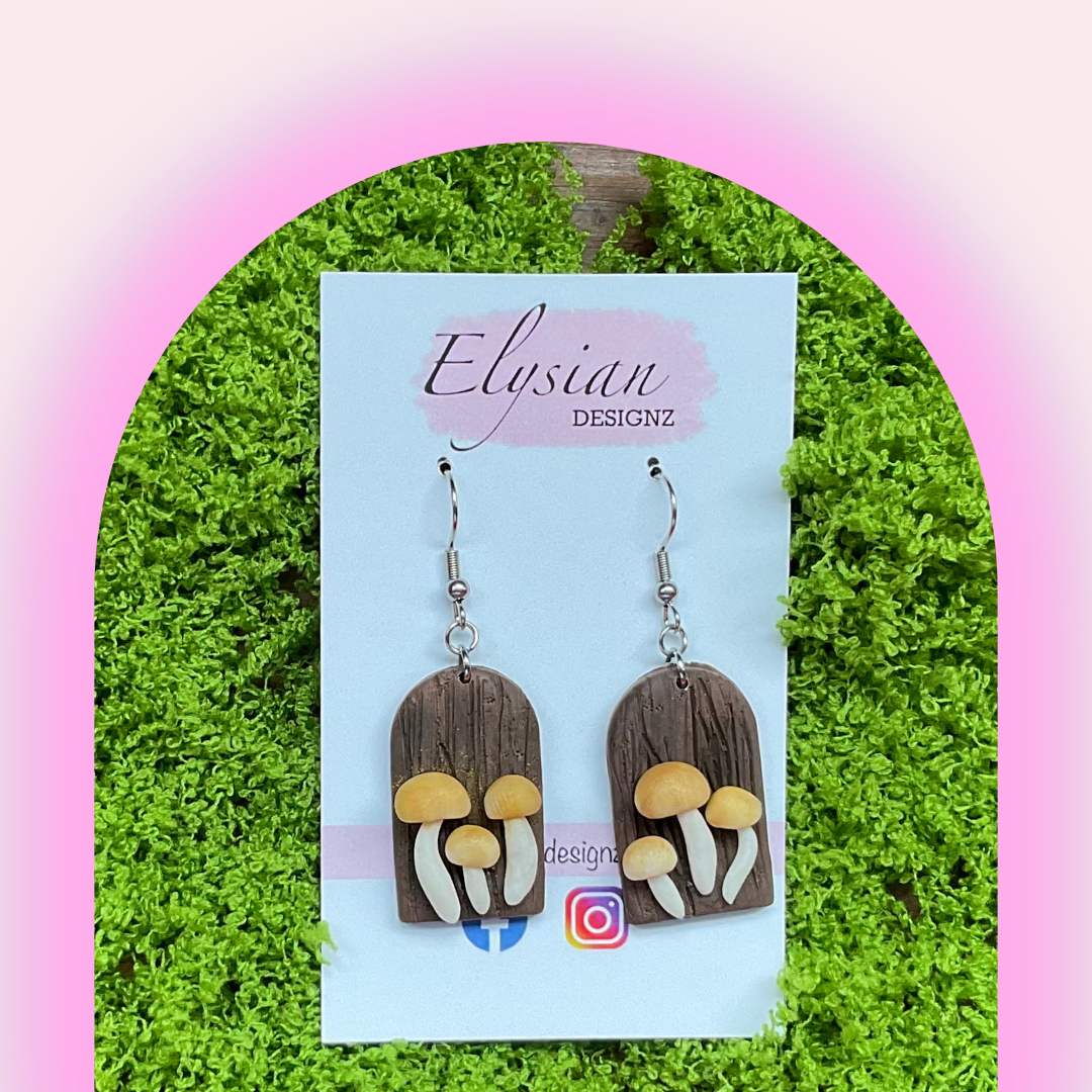 Mushroom Arches - 2 - NZ Polymer Clay Earrings