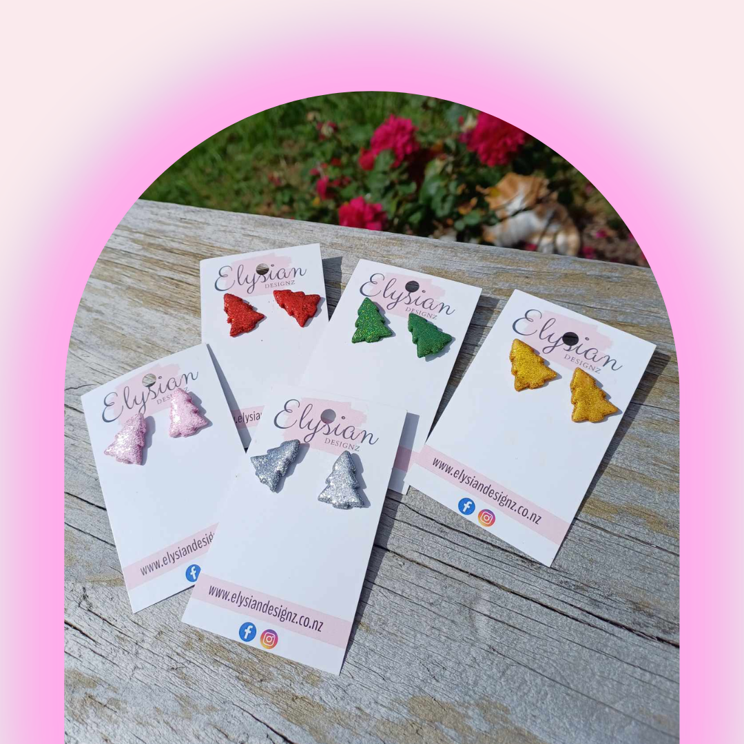 Sparkling Christmas Trees – NZ Polymer Clay Earrings