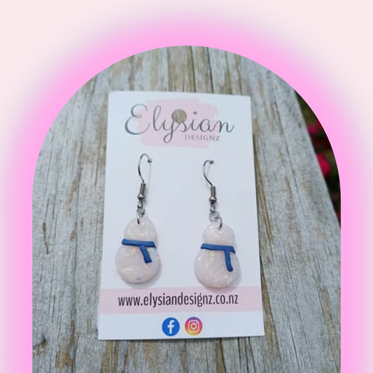 Snowman Danglies – NZ Polymer Clay Earrings