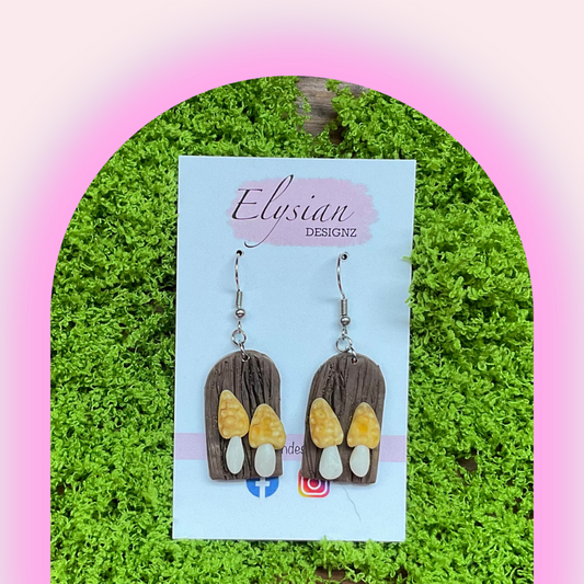 Mushroom Arches - 4 - NZ Polymer Clay Earrings