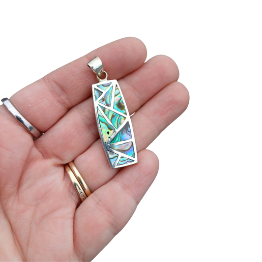 Sterling Silver Paua Mosaic Pendant | ElysianDesignz