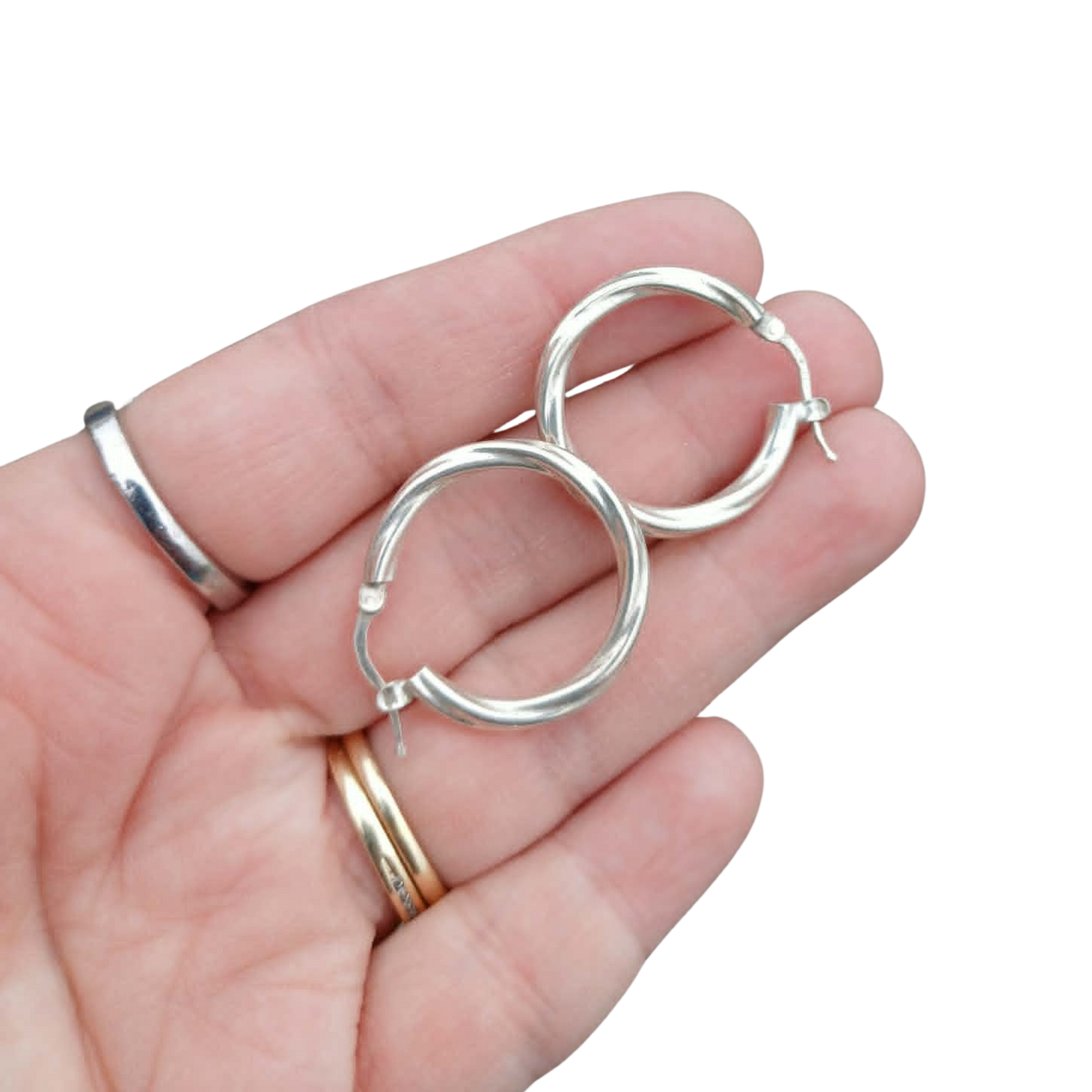 Sterling Silver Hollow Hoop Earrings | ElysianDesignz