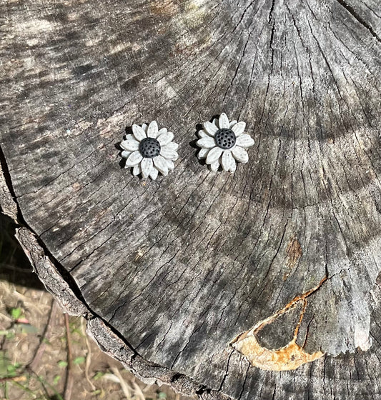 Granite Daisies – Polymer Clay Earrings NZ