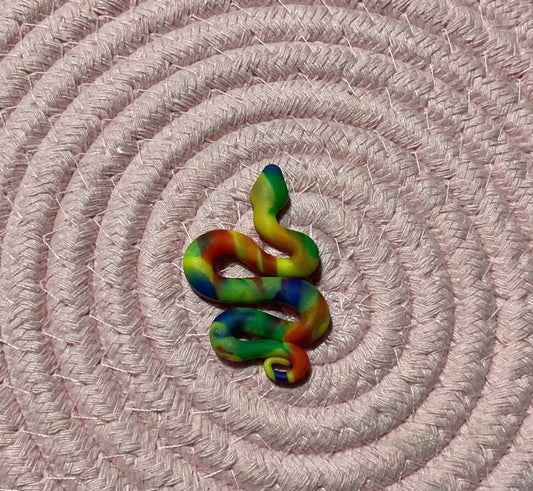 Rainbow Rattler - Snake Danglies - NZ Polymer Clay Earrings