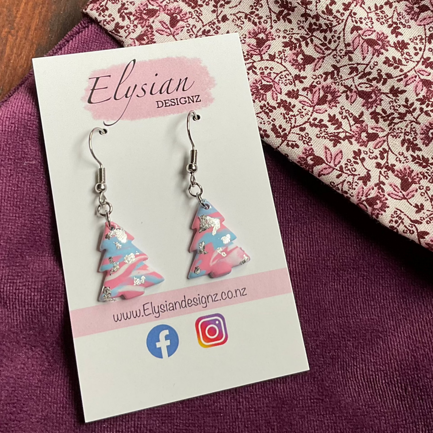 Pride Christmas Trees - NZ Polymer Clay Earrings