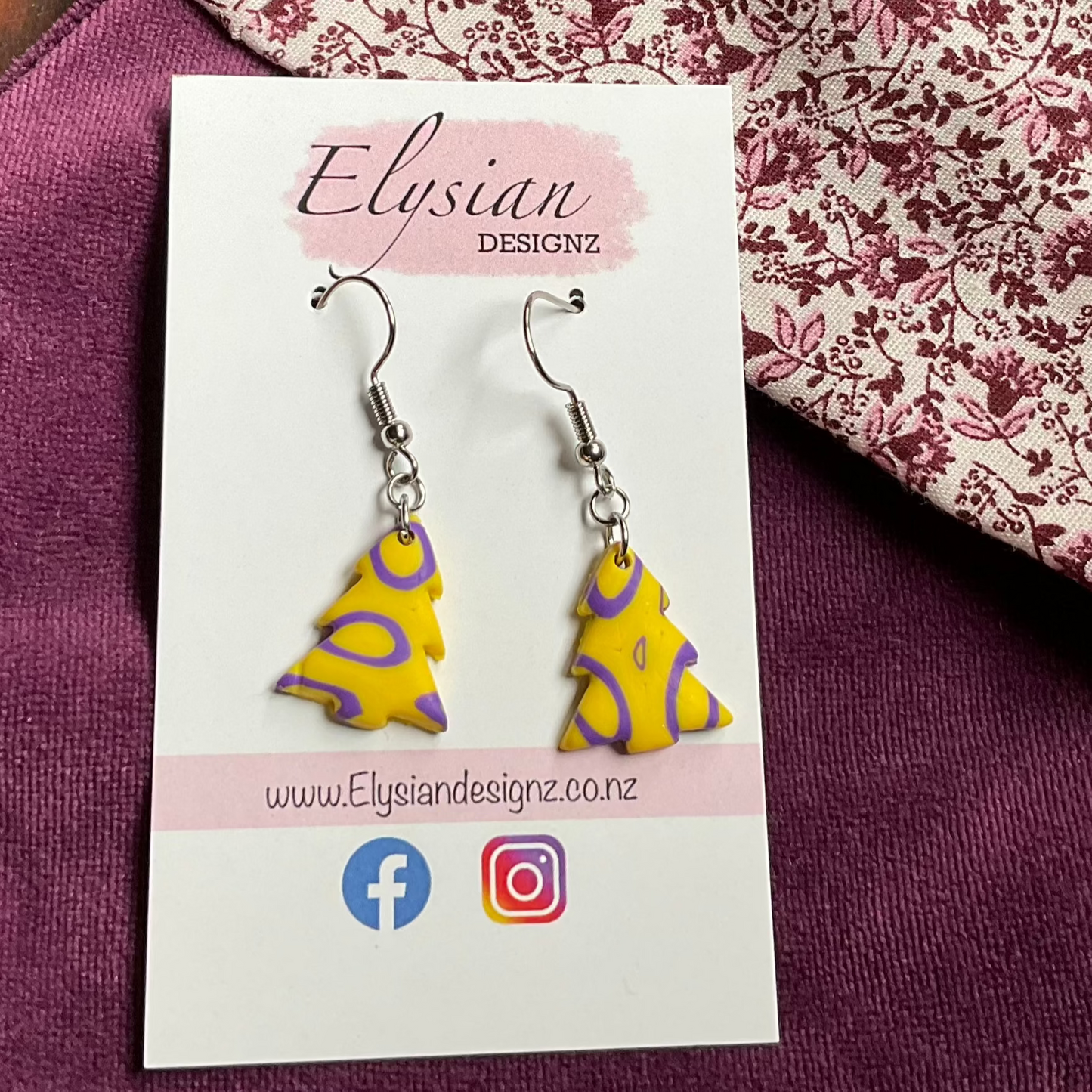 Pride Christmas Trees - NZ Polymer Clay Earrings