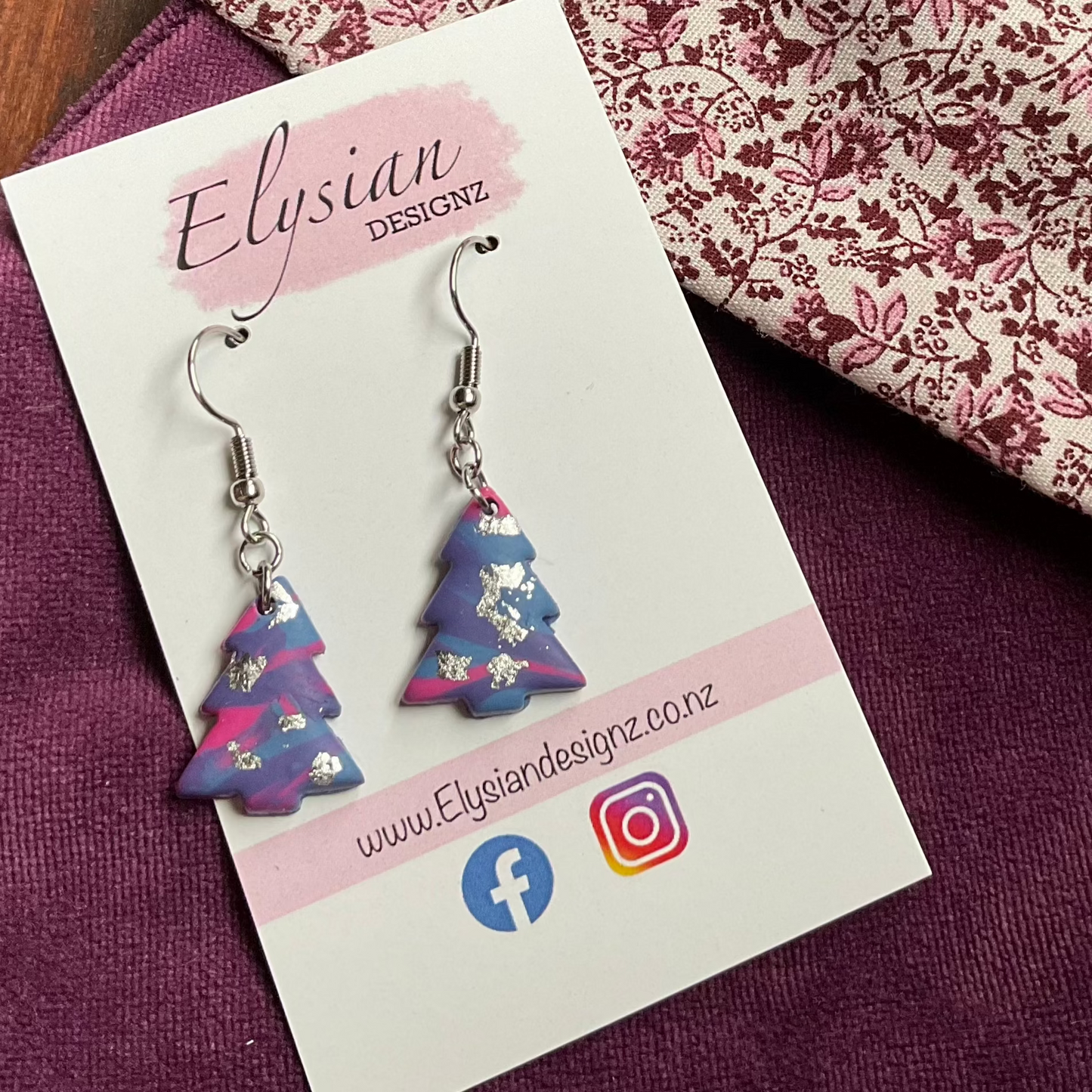 Pride Christmas Trees - NZ Polymer Clay Earrings